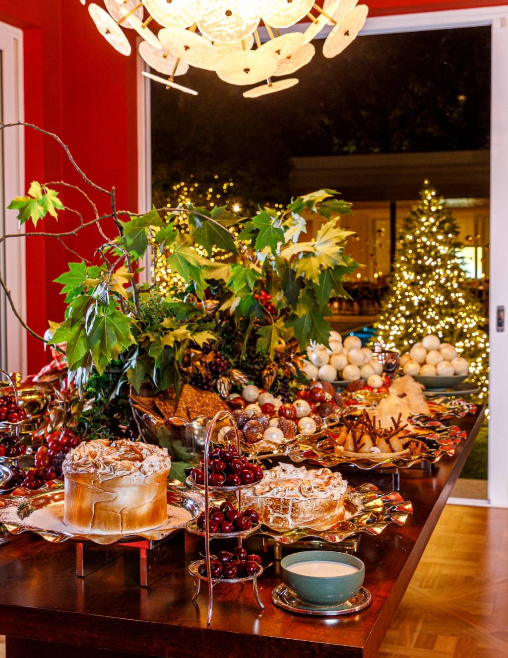 Decoração de mesa de sobremesas de Natal Decoração de mesa de sobremesas de Natal