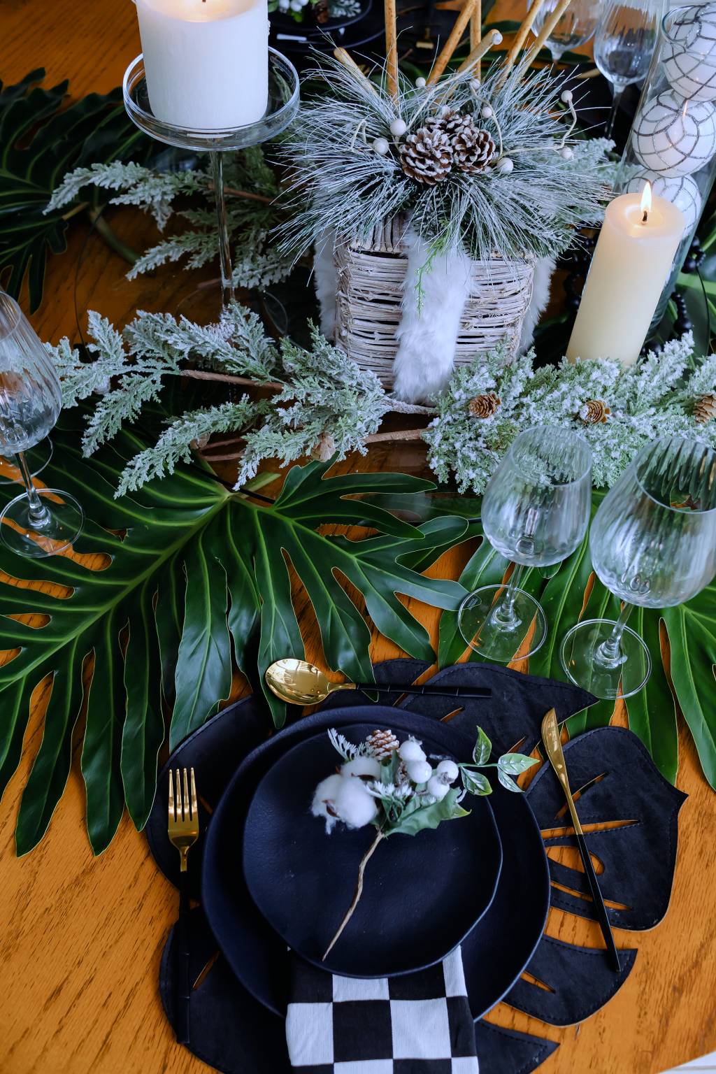 Decoração preto e branco Natal Decoração preto e branco Natal