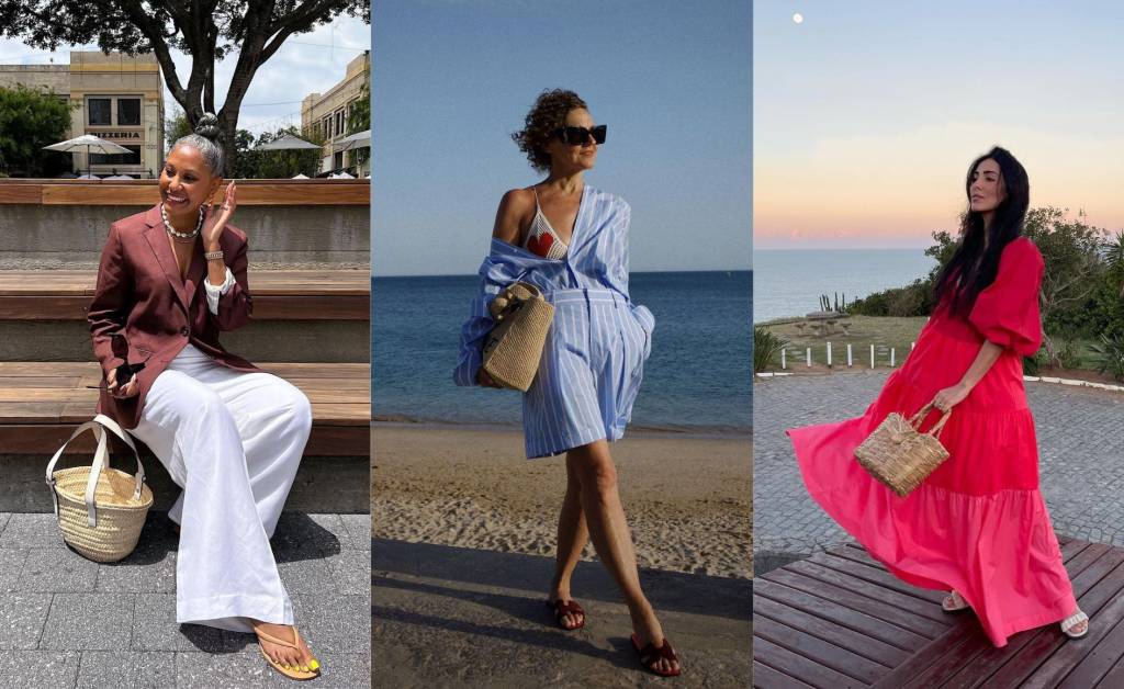 As bolsas de palha são tendência. Roube o look