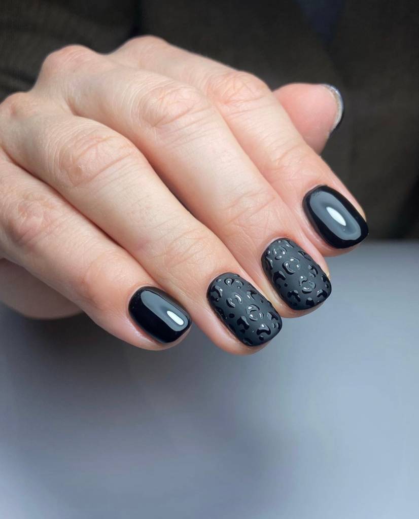 inspirações-unhas-pretas-decoradas-animal-print inspirações-unhas-pretas-decoradas-animal-print