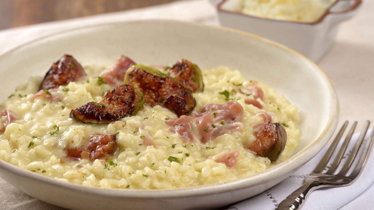 Risoto de parma e figo é alternativa para almoço ou jantar