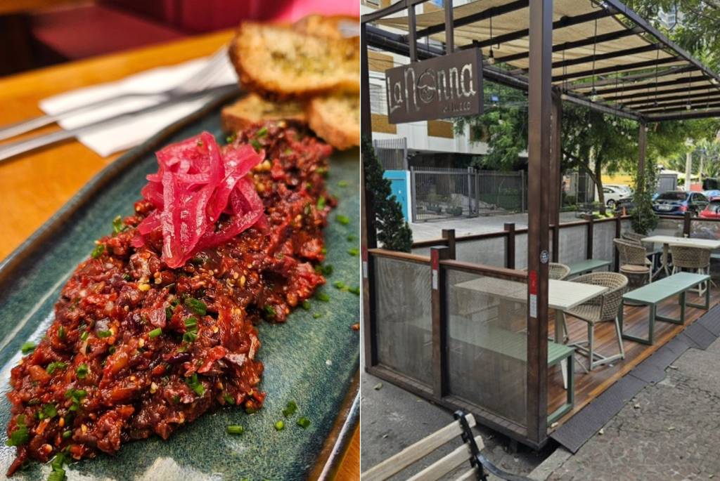 Tartar de tomate seco é entrada imperdível do La Nonna di Luca, que também conta com ambiente na calçada