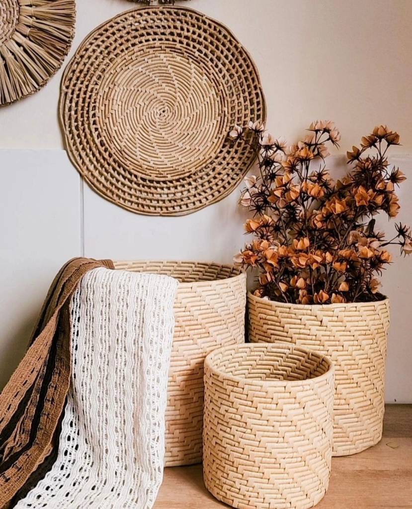 decoração-palha-cesto Os cestos de palha são tradicionalmente utilizados como forma de organização