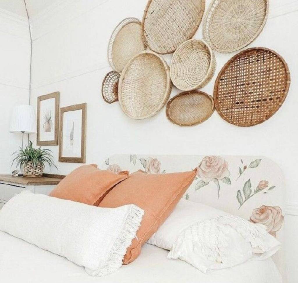 decoração-palha-parede Para a decoração de palha, o foco deve ser em tons neutros nas paredes