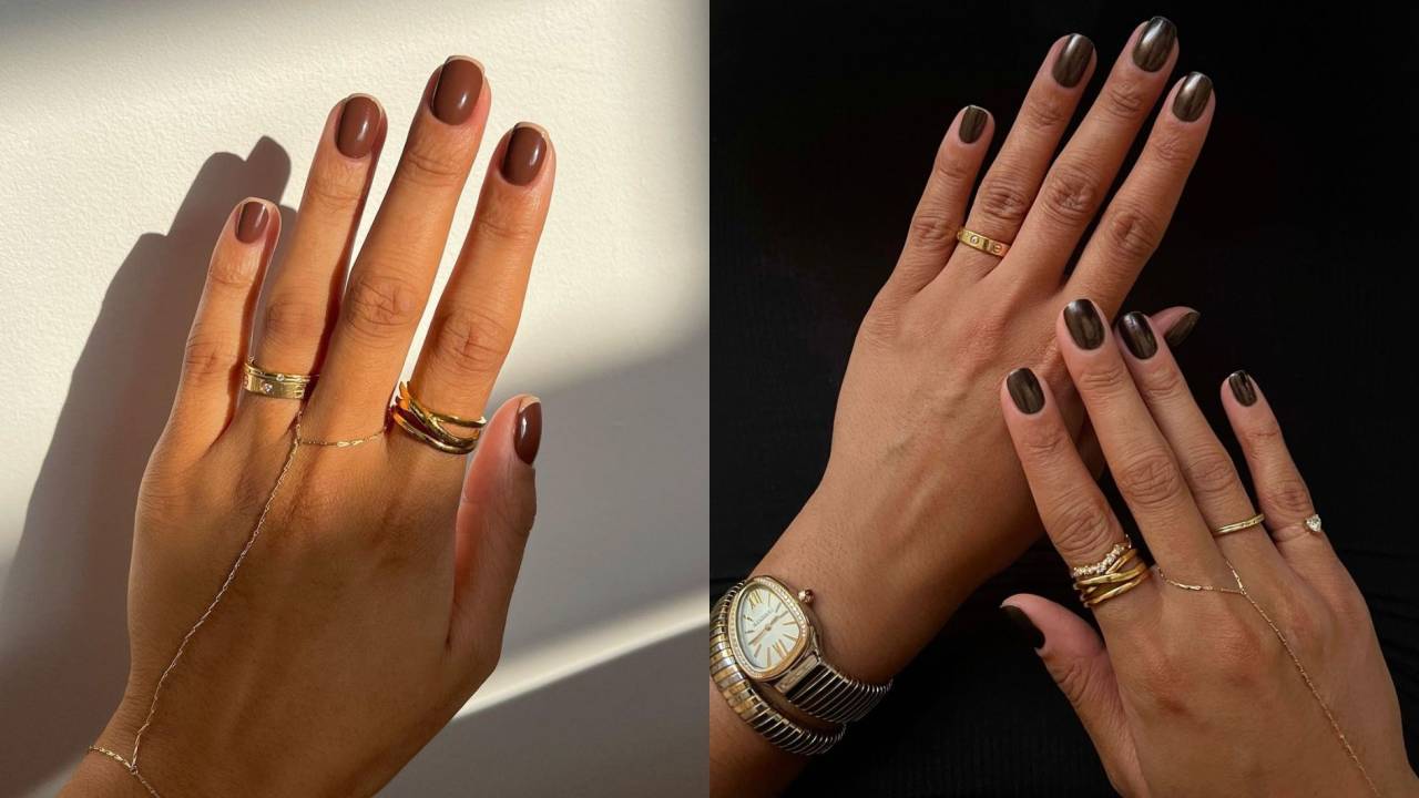 Inspirações de unhas marrons