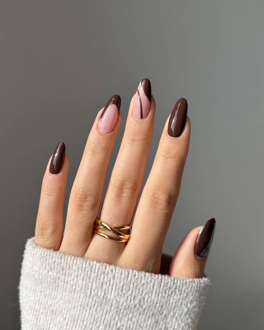 coffe-nails Nail art com unhas marrons