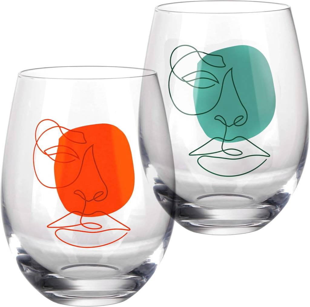 71cgakCDiBL._AC_SL1500_ Jogo de 2 Copos em Vidro 550Ml A12Cm Laranja e Verde L Hermitage - Full Fit