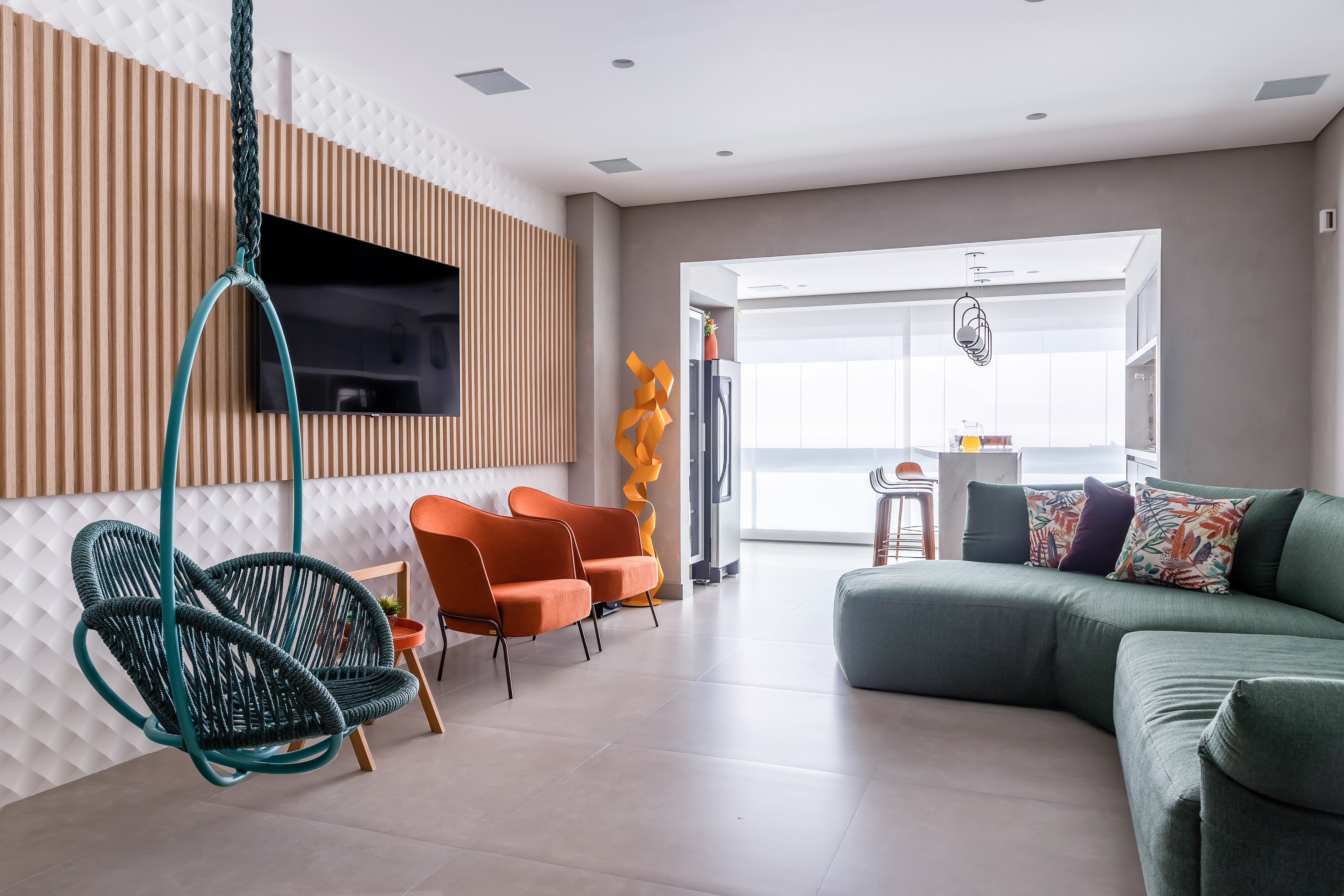 Decora&ccedil;&atilde;o com parede texturizada