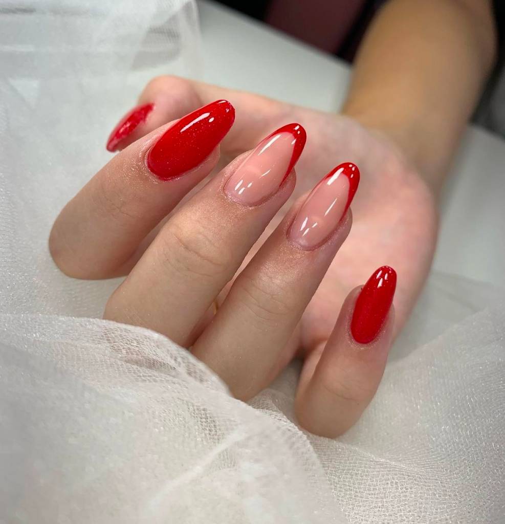 unhas-vermelhas-francesinha Unhas francesinha para o Natal 2024