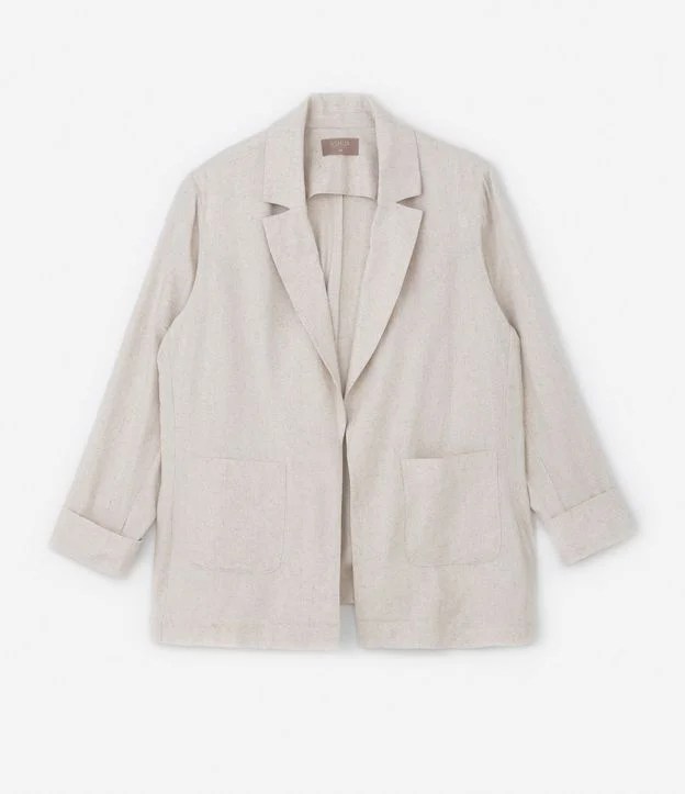 Blazer plus size cinza
