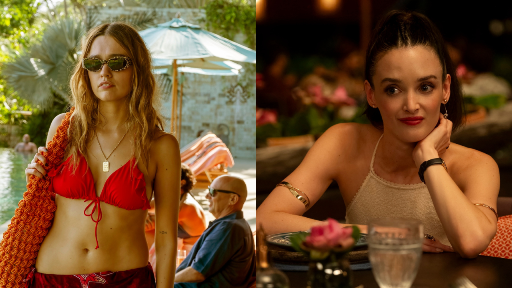 aimee-lou-wood-e-charlotte-le-bon As atrizes Aimme Lou Wood e Charlotte Le Bon ficaram amigas no primeiro episódio dessa temporada