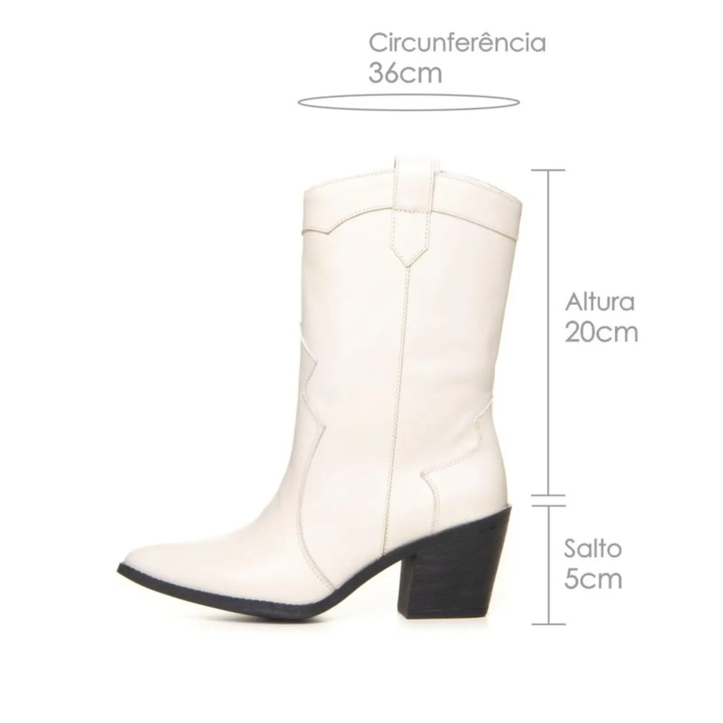 Bota western branca