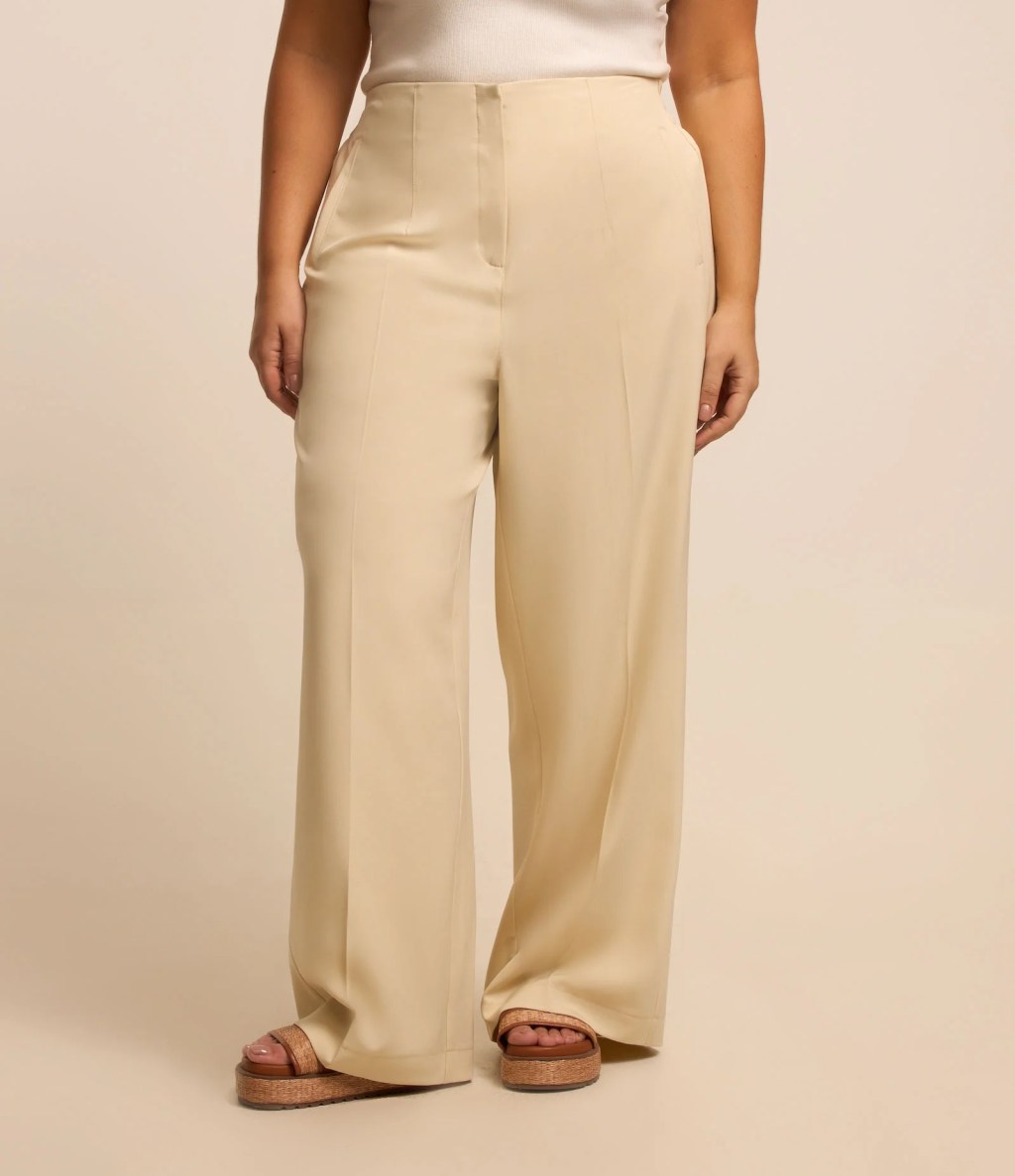 Calça wide leg plus size