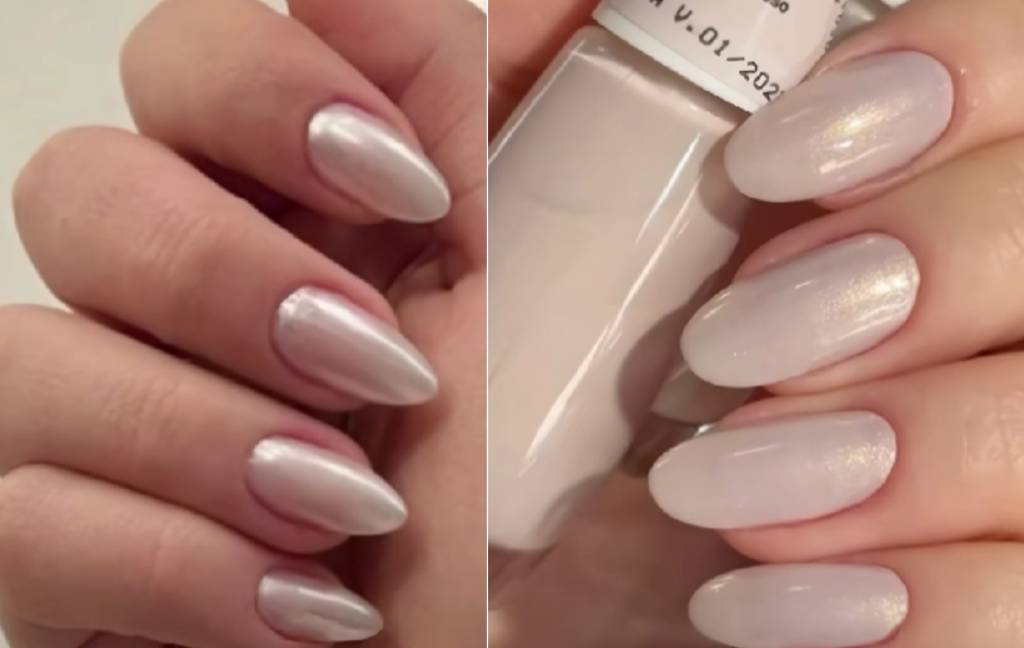 esmaltes-pes-branco-perolado Branco perolado mantem a sofisticação nas unhas