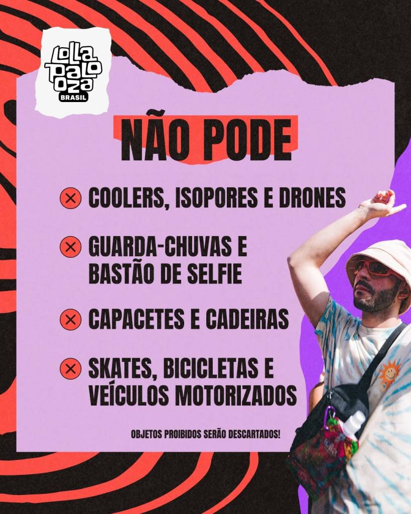 lollapalooza-2025-nao-pode Lollapalooza 2025: o que não pode levar ao festival