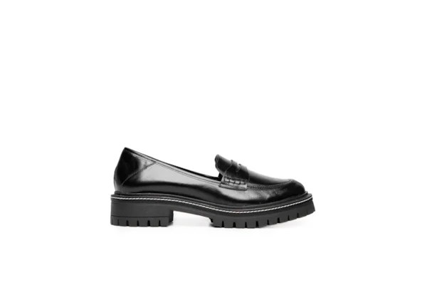 Mocassim de couro preto