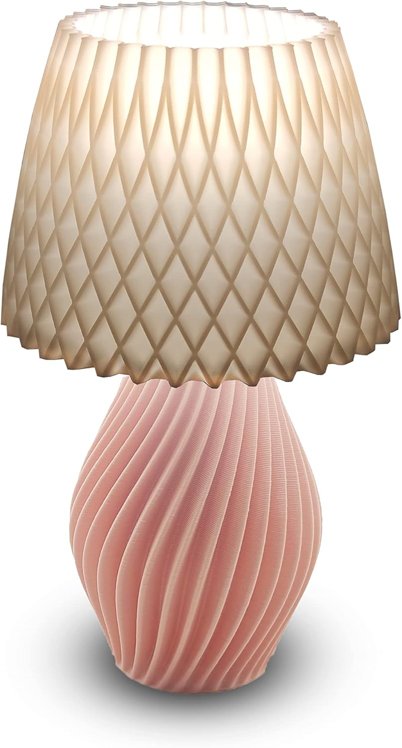 Abajur Luminária De Mesa Salmão Sala Quarto Moderno Com Lâmpada LED Bivolt