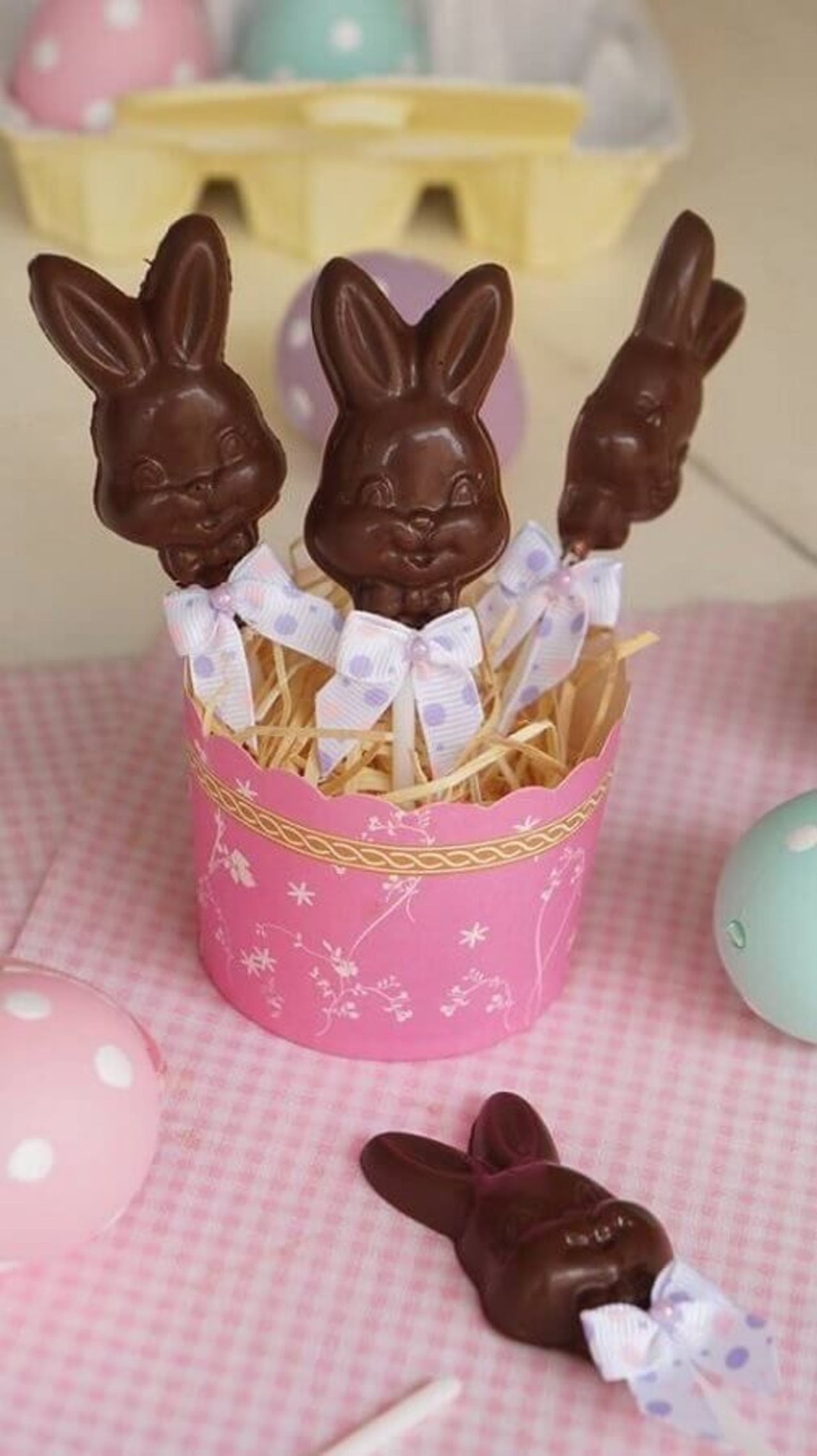 Palitos de coelhos de chocolate