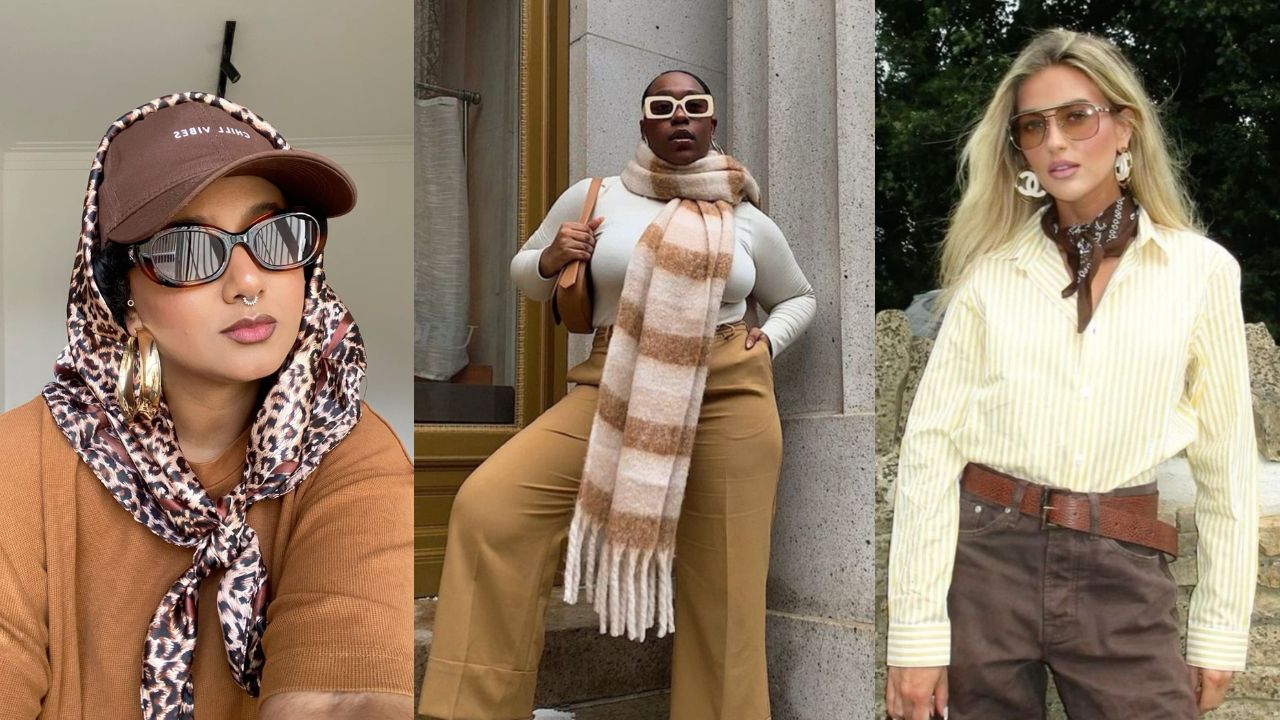 Descubra 7 formas estilosas e elegantes de usar lenços e cachecóis no outono