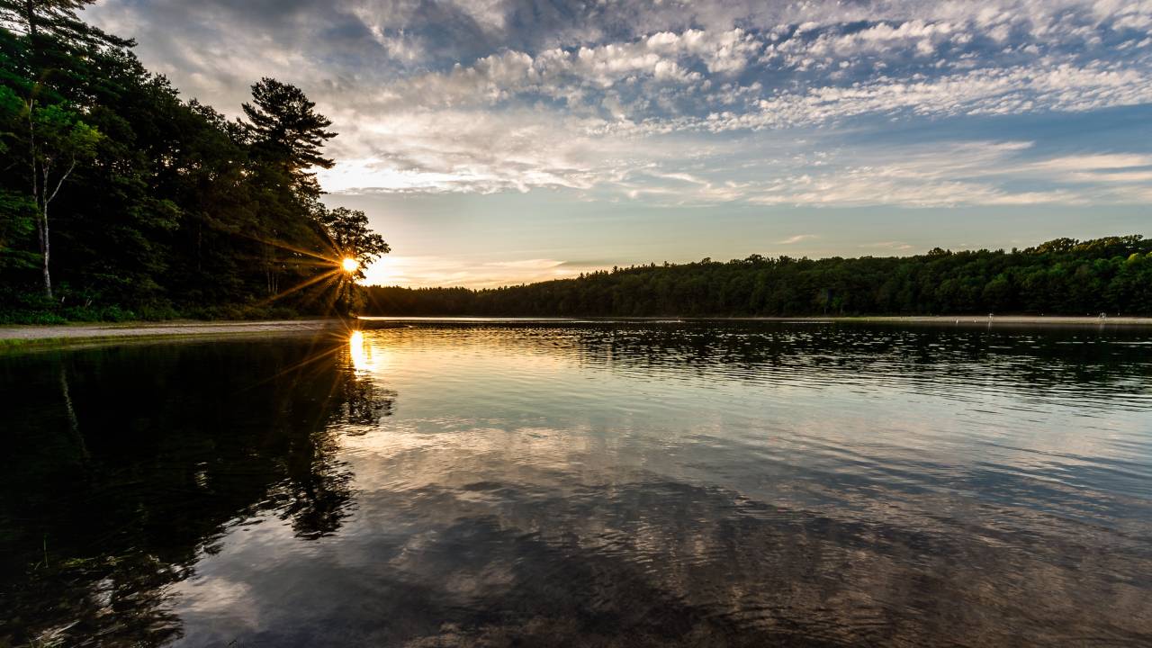 lago Walden Pond pôr do sol
