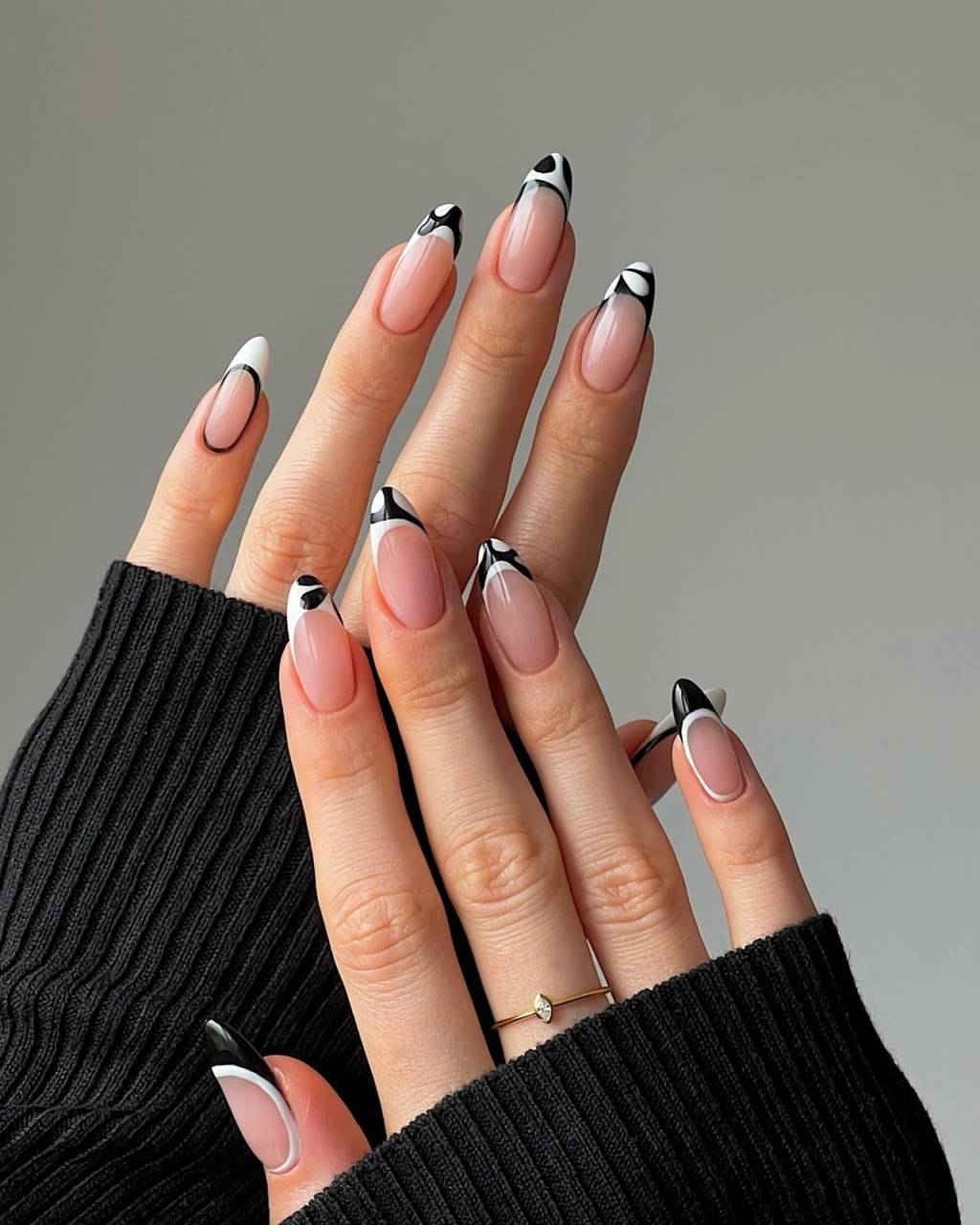francesinha decoradas (5) Unhas francesinhas P&B.