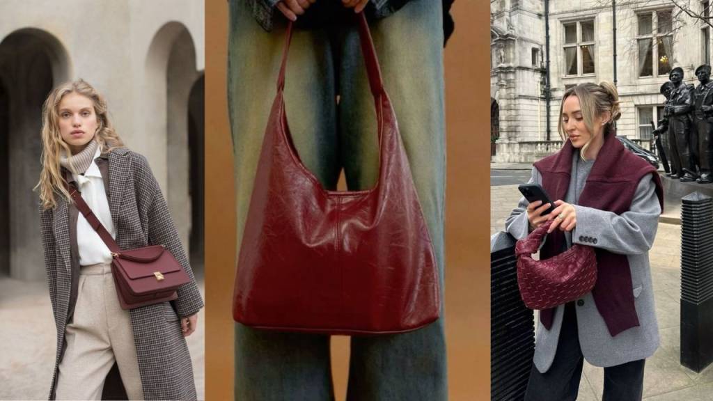 5 bolsas bordô que vão dominar os looks de inverno