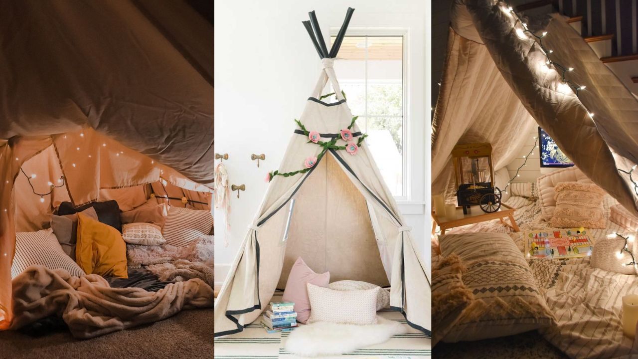 Cabana em casa com as crianças