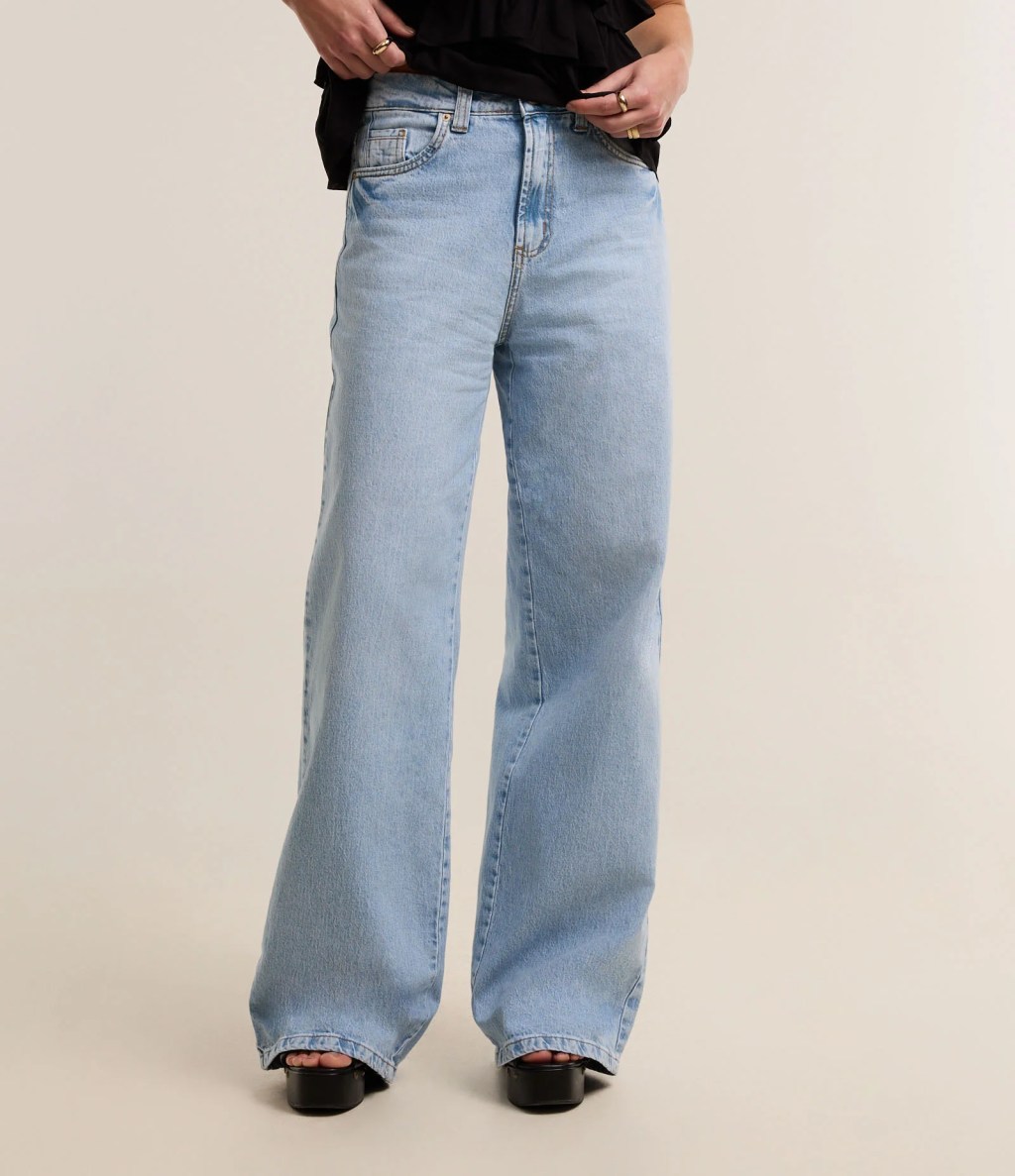 Wide leg jeans marmorizada