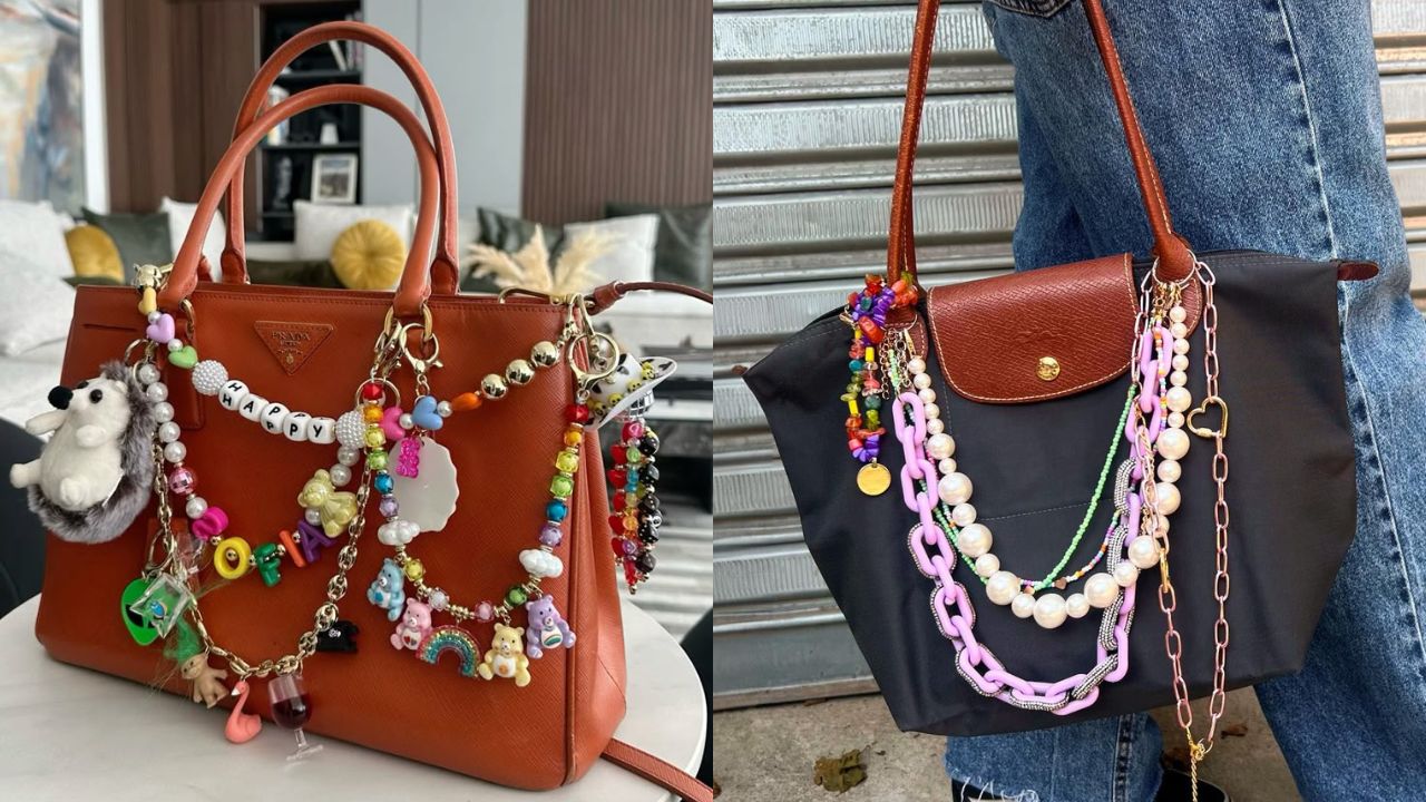 Bolsa com chaveiros &eacute; tend&ecirc;ncia