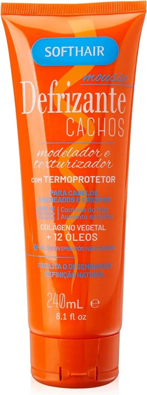 Embalagem laranja de mousse capilar da Soft Hair