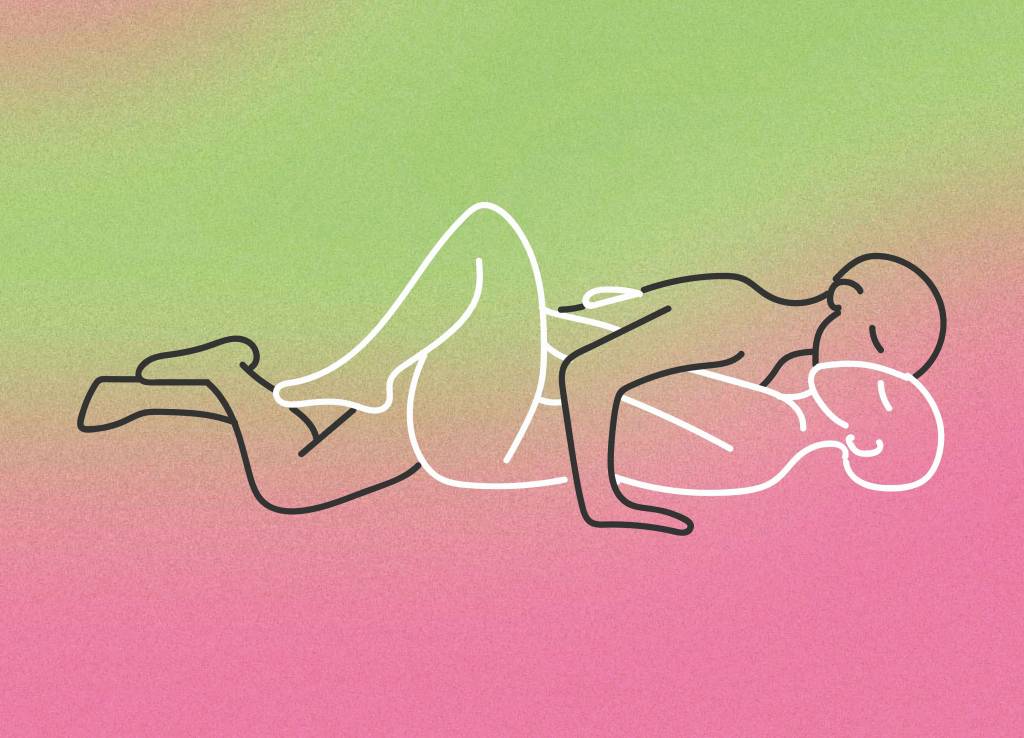 Ilustração de um casal fazendo a posição sexual missionário