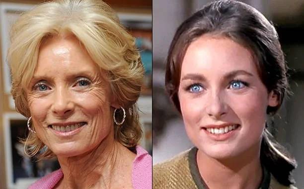 Charmian Carr, intérprete de Liesl, antes e depois.