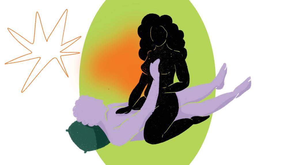 Posição sexual com a mulher por cina