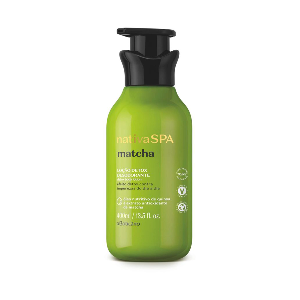 Foto de um hidratante corporal com matcha