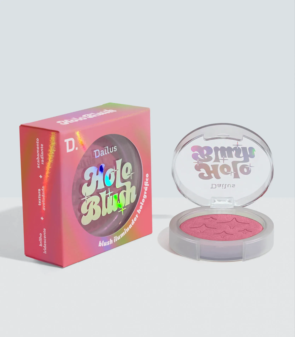 Blush iluminador Holo Ros&eacute; cria efeito hologr&aacute;fico na maquiagem