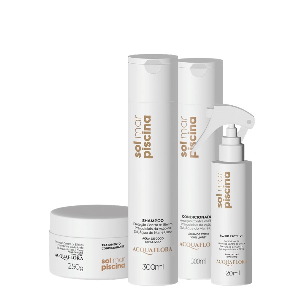 Foto do Kit Acquaflora Sol Mar Piscina Home Care Leave-in