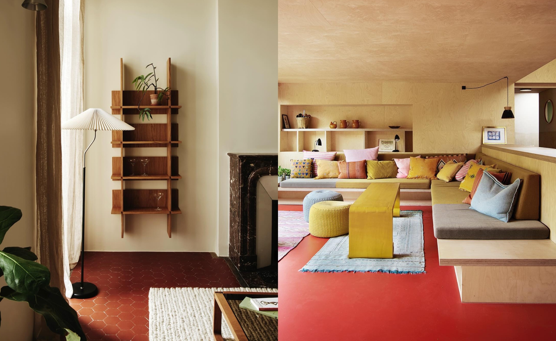 Piso de “avó” volta à moda: 8 casas elegantes com chão vermelho