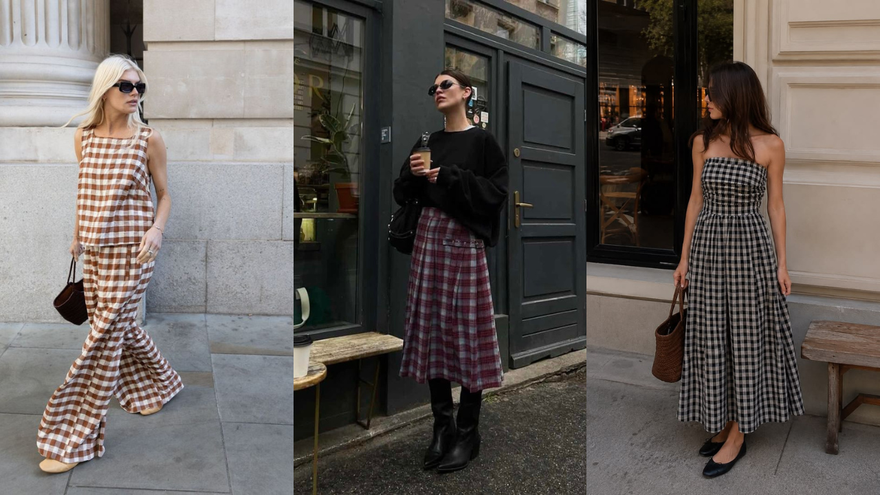 Xadrez em alta: 7 ideias de looks direto da London Fashion Week para seu closet